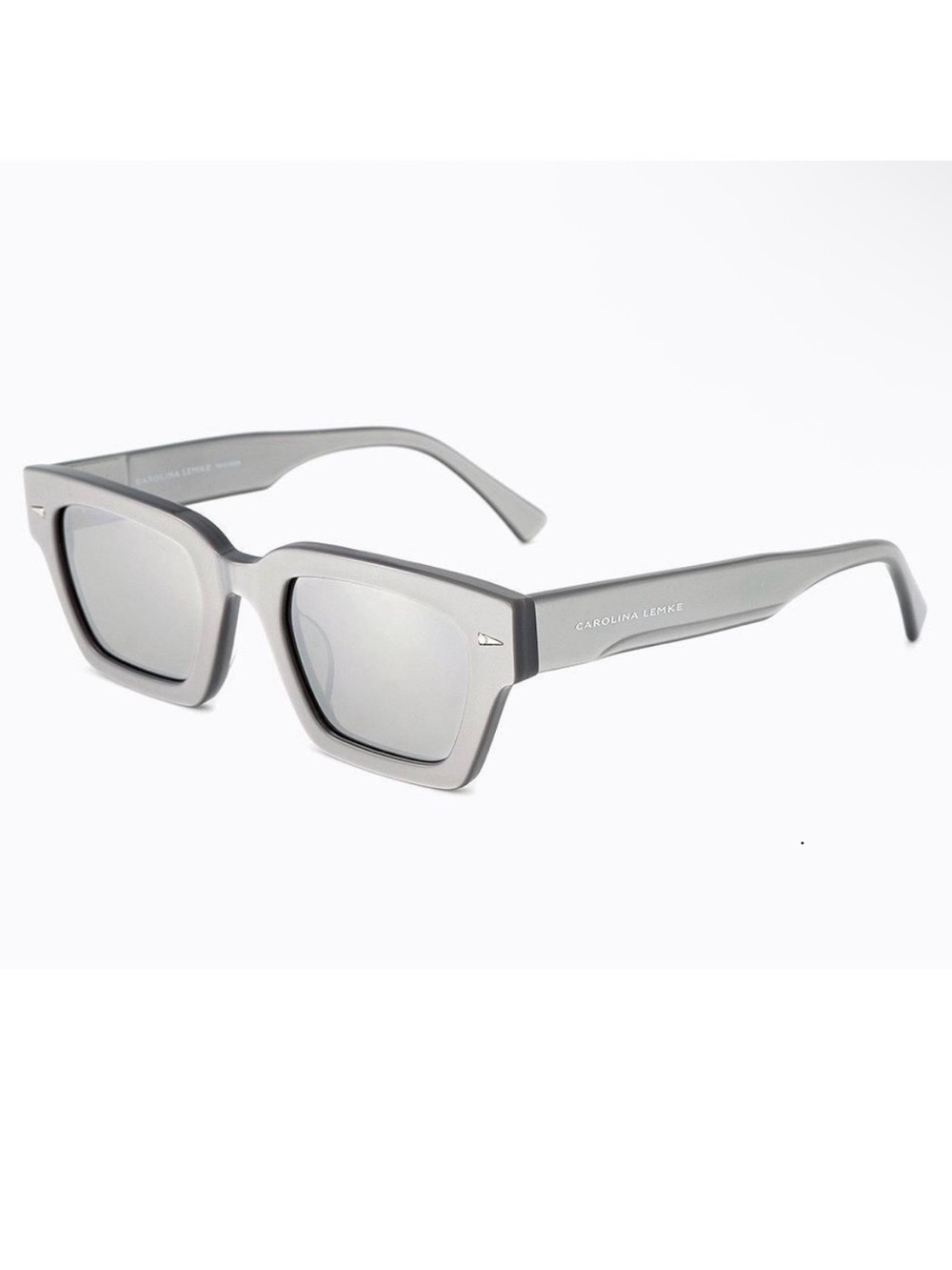 Carolina Lemke Translucent Gray Square Sunglasses